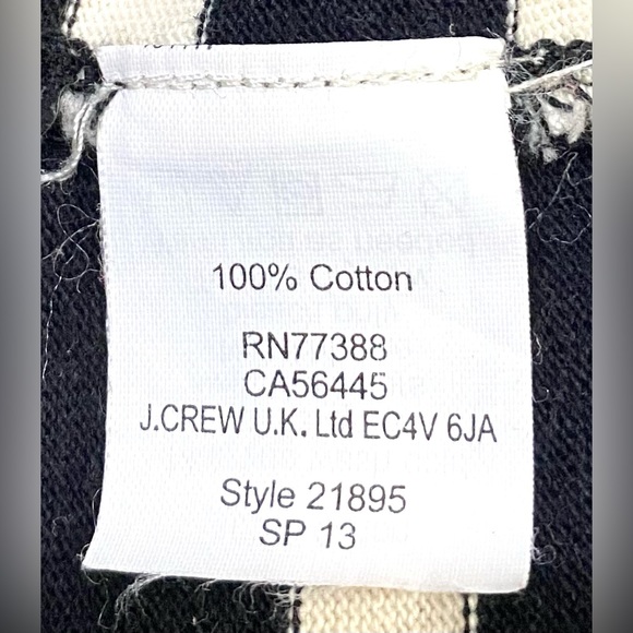 J Crew Womens XS Black/White Stripe Long Sleeve Top Classic Preppy Coastal - Picture 12 of 13